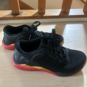 TYR Black Sneakers with Red and Yellow Accents